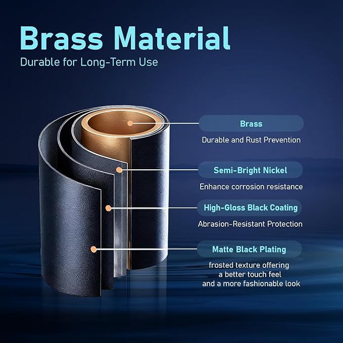 Water Filter for Sink Faucet Extender Aerator,Brass 1080°Rotatable Faucet Aerator,2 Modes Spray Attachment for kitchen/Bathroom,9pcs Cartridges Reduce Chlorine Matte Black
