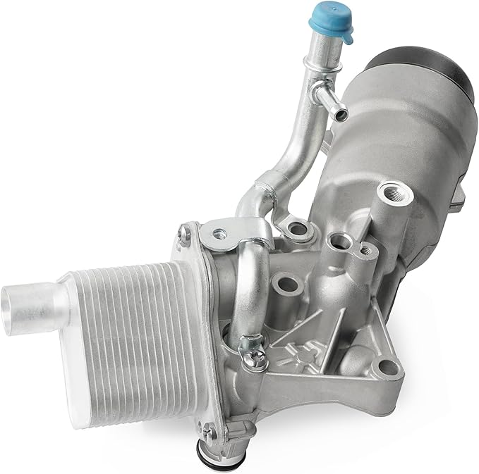 Engine Oil Cooler Filter Housing Assembly Adapter with Insert, Gasket, Cap Compatible with 2011-2021 Chevy Cruze Sonic Trax, Buick Encore 1.4L Turbo Replace 918-428 55566784 55565388 88179-91400