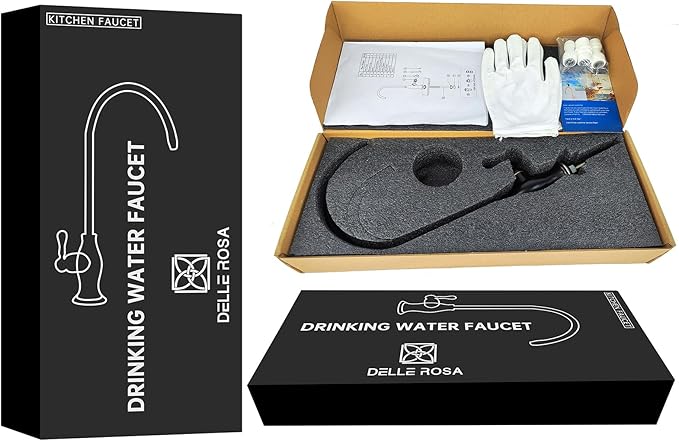 Stainless Steel Water Filter Faucet Delle Rosa Commercial Water Filtration Faucet for Under Sink Water Filter System Modern Brushed Nickel Kitchen Bar Sink Drinking Water Faucet,Non-Air Gap RO Faucets