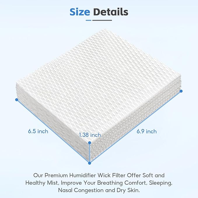 8-Pack HFT600 Humidifier Replacement Wicking Filter T for Honeywell Hev615 Hev620 Humidifier, Compatible with Honeywell HFT600 Humidifier Filter T, Replace Part# HFT600T HFT600PDQ