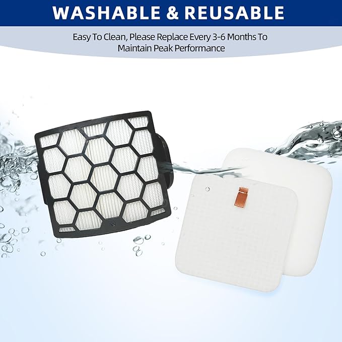 LA802 LA702 LA502 Filters Compatiable With Shark LA700, LA322,LA301,LA300, LA455, LA360 Rotator Lift-Away ADV DuoClean PowerFins Upright Vacuum - Part#XHF320 & XFFK320