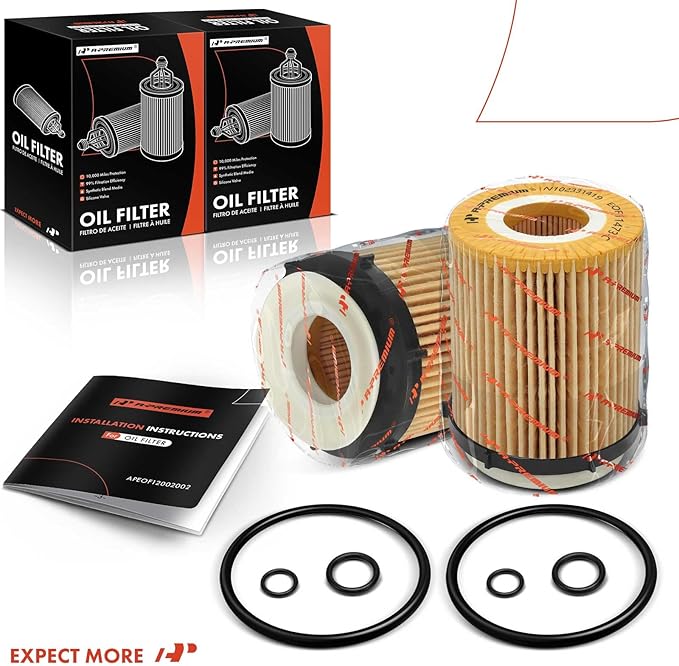 A-Premium 2-PC 10K Miles Protection Oil Filter Compatible with Mercedes-Benz C300, C350e, E300, E350, Sprinter 1500, Sprinter 2500, GLA250, GLB250, GLC300, GLC350e, GLE350 & Infiniti & Freightliner