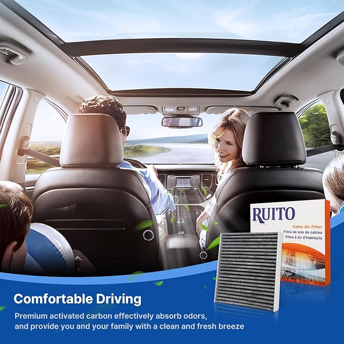 RUITO Cabin Air Filter, CF10285 for 4Runner, Avalon, Camry, Corolla, Tundra, Highlander, Mirai, RAV4, Sequoia, IS250, RX350, ES300h, F-PACE, XF, Range Rover, Discovery, Not Fit 2016 Prius