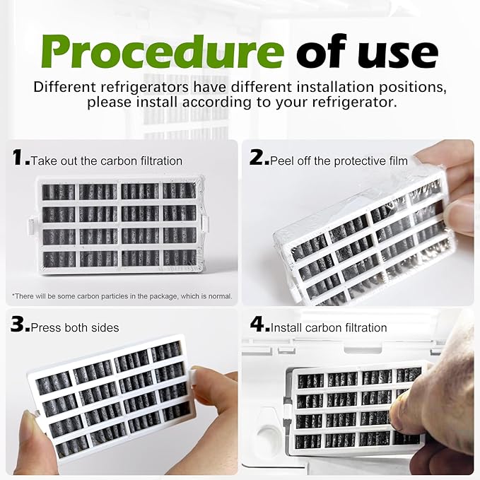 Refrigerator Air Filter Replacement for Whirlpool W10311524, Kitchenaid Refrigerator Air Filter and Jenn-Air FreshFlow Air Filter Replace, Effective Filtration with Activated Carbon Filter