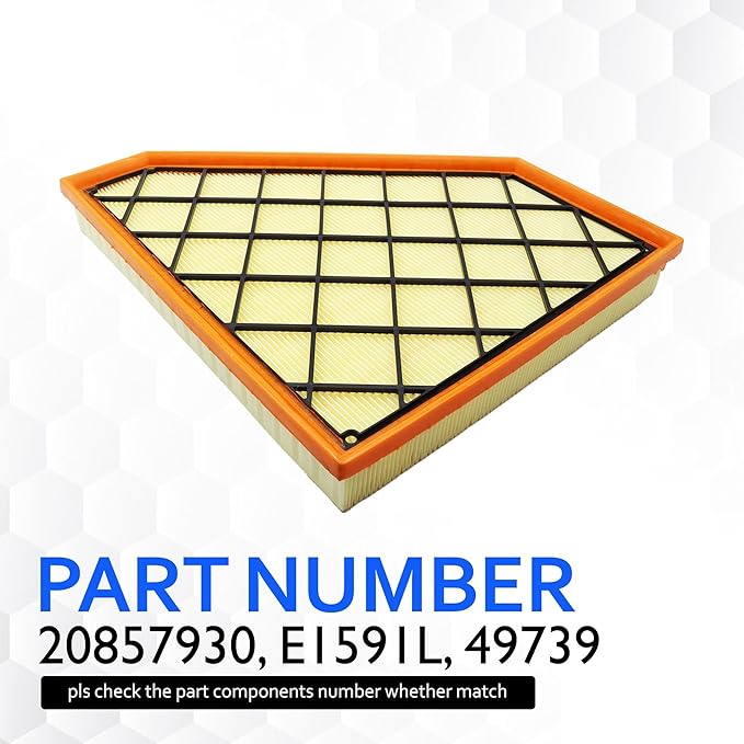 CA11494 Front Engine Air Filter Compatible with Cadillac ATS 2013 2014 2015 2016 2017 2018 2019, CTS 2014 2015 2016 2017 2018 2019, Chevrolet Camaro 2016 2017 2018 2019 2020 2021 2022-2024