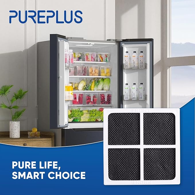 PUREPLUS LT120F Refrigerator Air Filter Replacement for LG LT120F, Kenmore Elite 469918, 9918, ADQ73214402, ADQ73214403, ADQ73214404, ADQ73334008, 3PACK, Dimensions 3.23" X 3.23"