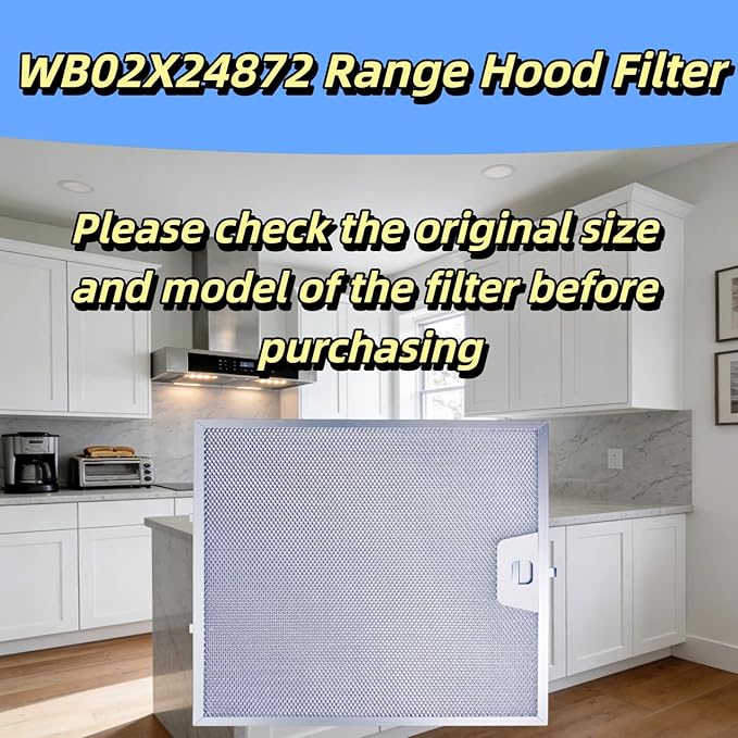 WB02X24872 Range hood filter 2Pack 11-7/8 "x11-7/8" compatible with GE range hood oil filter JVW5301EJ1ES JVW5301SJ1SS JVW5301BJ1TS JVW5301FJ1DS JVW5301EJ2ES