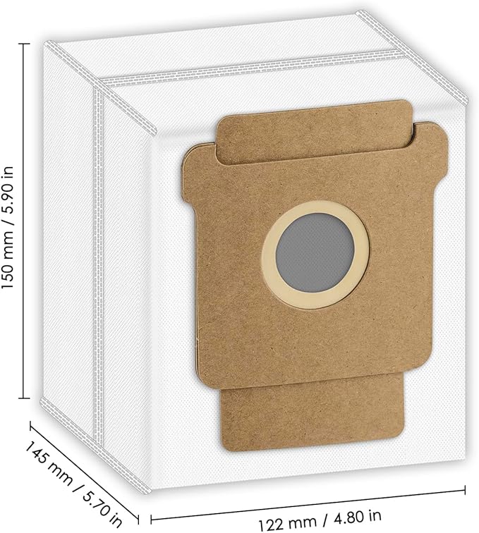 (4 Pack) 104 Dust Bags for iRobot Combo 2 Essential Robot Vacuum Q0520 Y0140, Plus 405 Combo, Plus 505 Combo, 105 Vac, Max 705 Vac, 105 Combo Robot Vacuum Bags, Disposal Bag Accessories