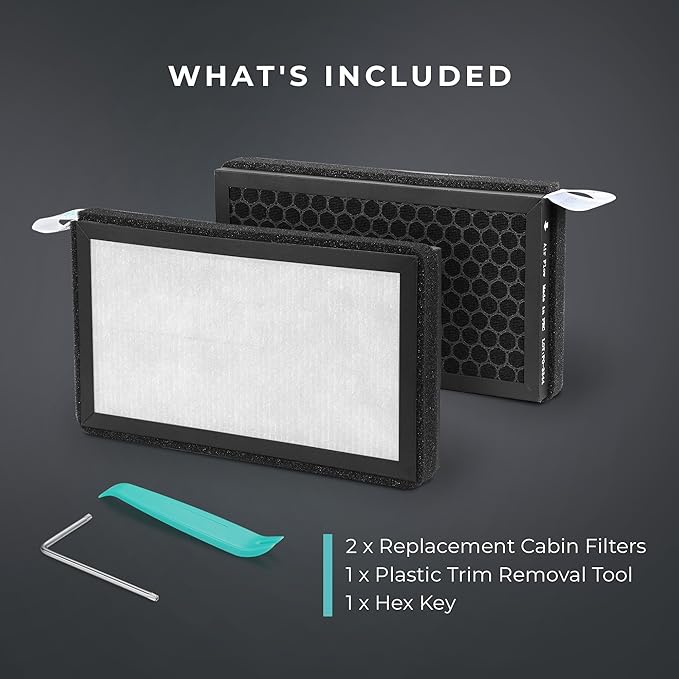 Lectron Cabin Air Filter Replacement Compatible with Tesla Model 3 & Model Y - H13 HEPA Filter with Activated Carbon - Compatible with Tesla Model Y/Model 3 (2016 or later) (2-Pack)