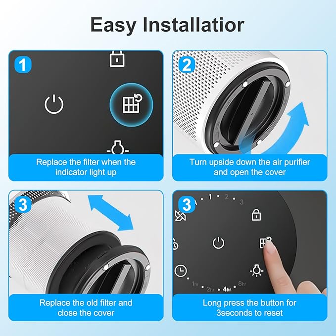 2 Pack Airmega 100 Filter Replacement Fit for Coway Airmega 100 Air Puri-Fier for Bedroom Home up to 810 ft², 3-in-1 H13 True HEPA and Deodorization Filter