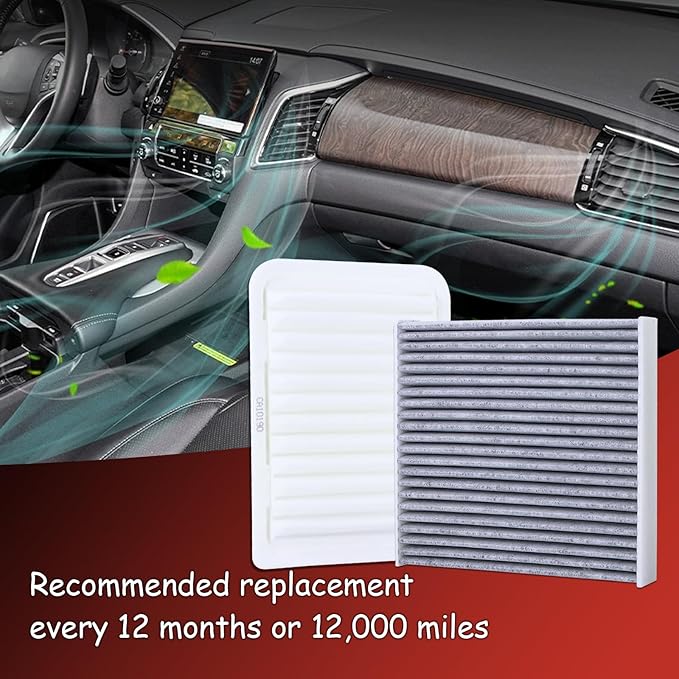 CA10190 Engine Air Filter and CF10285 Cabin Air Filter kit Compatible with 2009-2019 Toyota Corolla 2009-2014 Matrix 2006-2018 Yaris 2008-2014 Scion XD Replaces 17801-0D060 CP285
