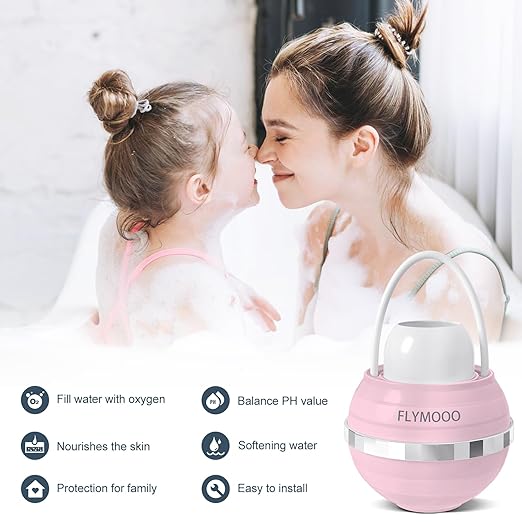 Bath Filter for Tub, Bathtub Faucet Water Filter with 8 Stages & 2,500 Gallons of Filtration to Reduce Contaminants for Softer, Smoother Skin (Pink)