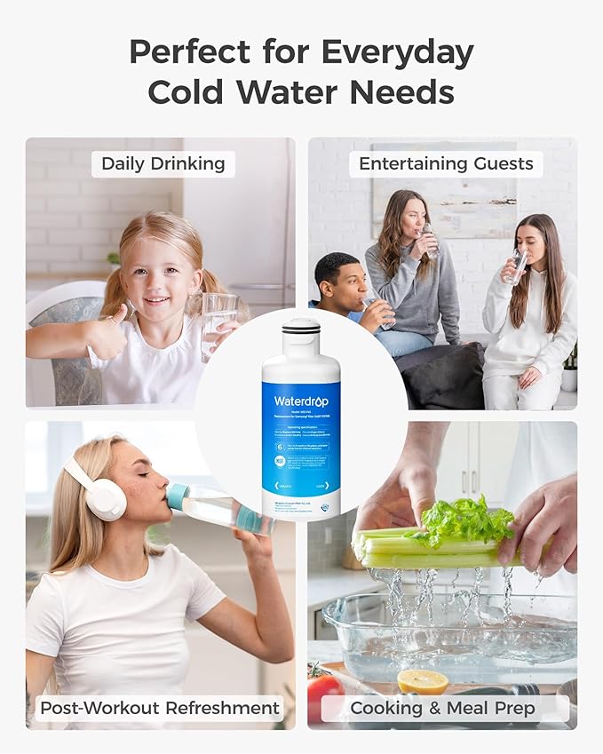 Waterdrop DA97-17376B Replacement for Samsung® HAF-QIN Refrigerator Water Filter, HAF-QIN/EXP, RF28R7201SR, RF28R7351SG, WD-F45