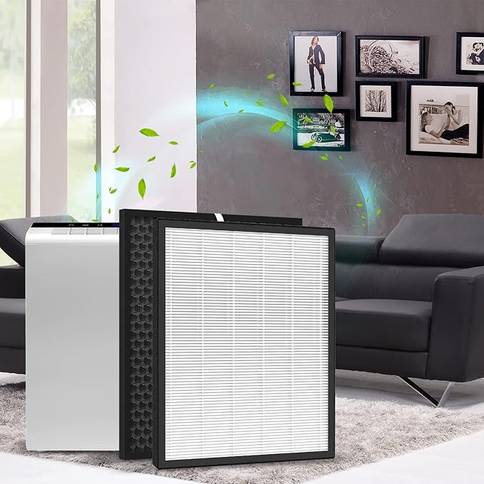 LV-PUR131 Replacement Filter Compatible with LEVOIT LV-PUR131 and LV-PUR131S Air Purifiers, Part Number LV-PUR131-RF, 3× Filters + 1×Activated Carbon Filter
