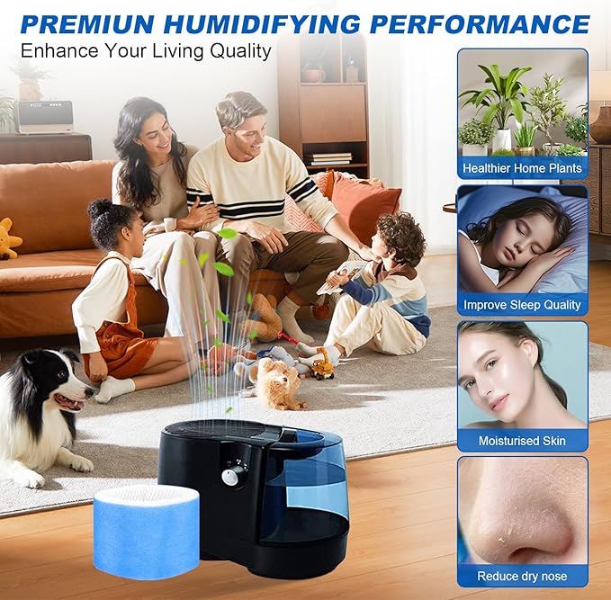 Humidifier Wicking Filters Compatible with Honeywell HC-888, HC-888N, 4 Pack Replacements Filter C for Honeywell HC888 Series HCM-890 HEV-320 & Duracraft D88 DCM-200(Blue)