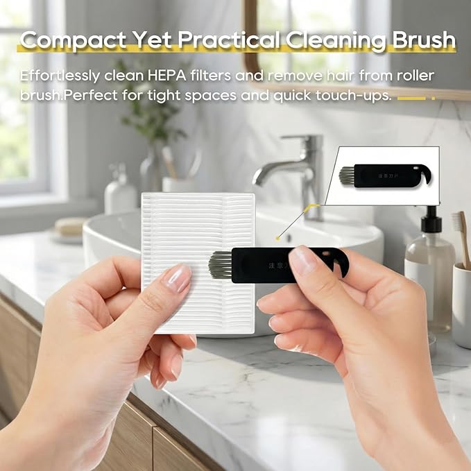 L50 L60 Parts Compatible for Eufy L50 / L60, L50 SES (4000Pa), L60 SES, L60 Hybrid SES (5000Pa), G50 Hybrid Vacuum Replacement Accessories Kit, 1 Roller Brush, 6 Filters, 6 Side Brushes, 1 Clean Tool