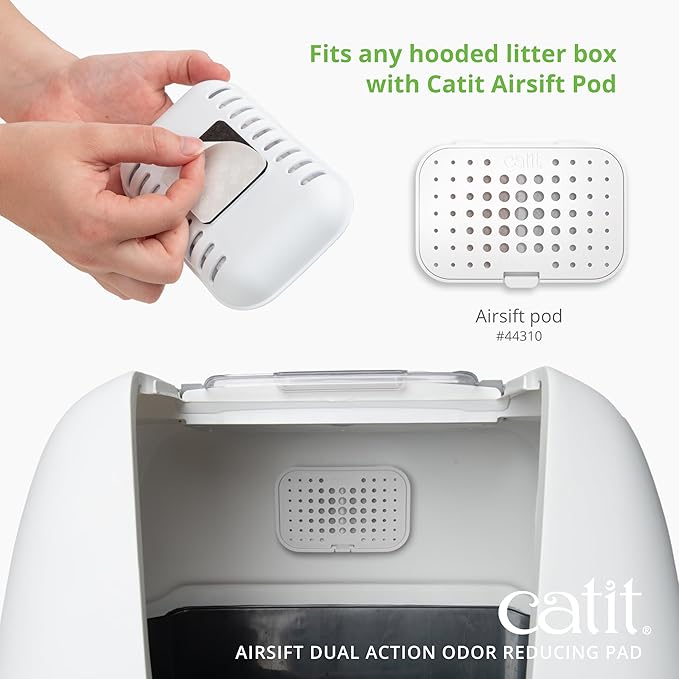 Catit Airsift Dual Action Air Purifier Pad, 6 Pack – Two Media Filter to Keep Litter Box Odors at Bay