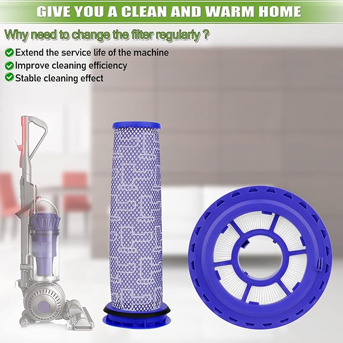 Ball Animal 3 Filter Replacement for Dyson DC41 DC65 DC66 UP13 UP20 UP30 Ball Animal 2 Ball Animal 3, Multi Floor Vacuum, Compare Part# 920769-01 & 920640-01, 2 Post-Motor + 2 Pre-Motor Filters