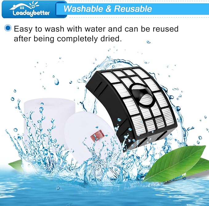 Leadaybetter NV752 AZ1002 Filter Replacement for Shark Rotator Powered Lift Away Vacuum AZ1002 NV650 NV651 NV652 NV750 NV750W NV751 NV752 AX950 ZU632 AX950 AX951 AX952, Replaces Parts XFF650 & XHF650