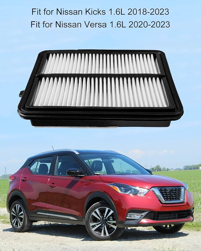 Car Engine Filter Fit for Nissan Kicks 1.6L(2018-2023) Versa 1.6L(2020-2023), Replace 16546-5RB1A CA12315 PA10424 PA99371 A21438 AF1438 AF10035 042-1922 33-5087