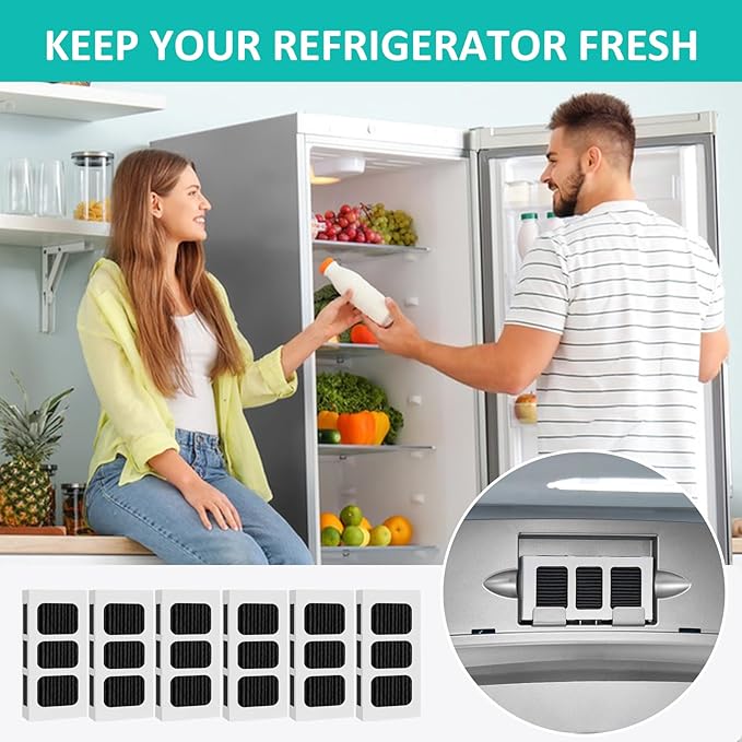 6 PACK Refrigerator Air Filter Replacement for PAULTRA2, Compatible with Frigidaire Pure Air Ultra 2, Pure air Ultra II, and Electrolux 242047805, 5303918847, EAP12364179