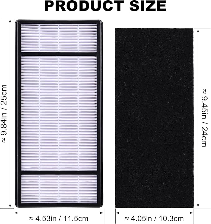 HRF-H1 True HEPA Replacement Filter H Compatible with Honeywell HRF-H2 Replacement for Honeywell Air Purifiers Model HPA050 HPA060 HPA150 HPA160 HHT055 HHT155 (2 Filter+6 Carbon)