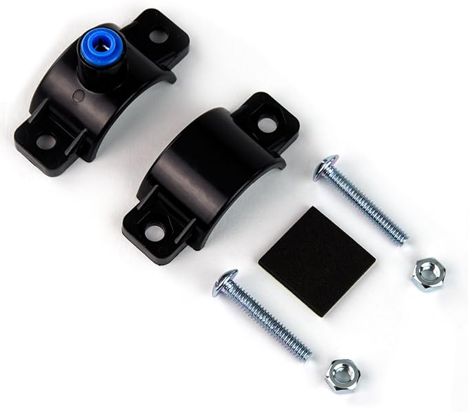 iSpring ADS1K Drain Saddle Valve Clamp with 1/4" Quick Connect Fitting for Under Sink Reverse Osmosis RO System Waste Water Line, Black