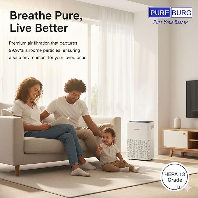 PUREBURG Replacement Filter Compatible with Dyson HushJet Air Purifier Compact HJ10, 1 Pack 360 HEPA + Activated Carbon 2-in-1 For Air Clean Dust VOCs Odor