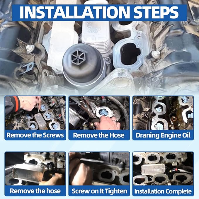 MITZONE Upgrade Aluminum Oil Cooler Filter Housing Assembly Compatible with 2016-2022 BMW 230i 330e 330i 330i GT xDrive 430i 530e 530i 740e xDrive X3 X4 Replace 11428596283