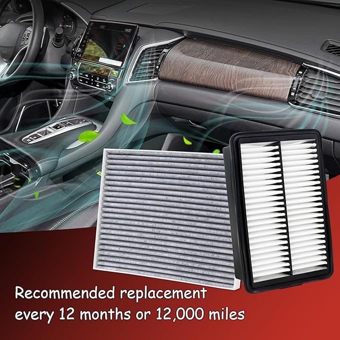 28113-F2000 Engine Air Filter and 97133-F2000 Cabin Air Filter kit Compatible with 2017-2020 Hyundai Elantra 2018-2020 Elantra GT 2019-2023 Kia Forte 2020-2023 Forte5 Replaces CA12057 CF12058
