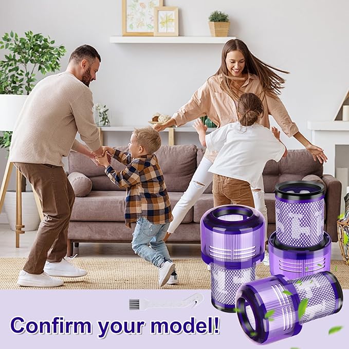 3 Pack V12 Filters for V12 Detect Slim, Detect Slim Animal, Slim+ Cordless Vacuum and V12 Slim Absolute Vacuums, SV34, SV35 Vacuums, Compare to Part 971517-01