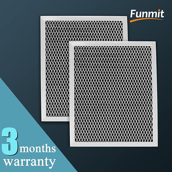 97007696 Replacement Filter For B-Roan - 10.5 X 8.75 Range Hood Filter Compatible with Stove Vent Fan With Aluminum Mesh Charcoal Combo By Funmit- Replaces 6105c 97007697-2 Pack