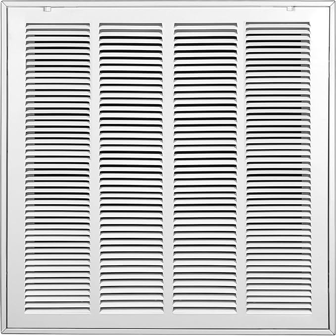 Fancat Return Air Filter Grille for 24x24 Ducts, Steel Vent Cover Grille with Removable Door for 1“ Filters | Suitable for Sidewall & Ceiling | White Coating | Outer Dimensions: 26 5/8” W x 26 5/8" H