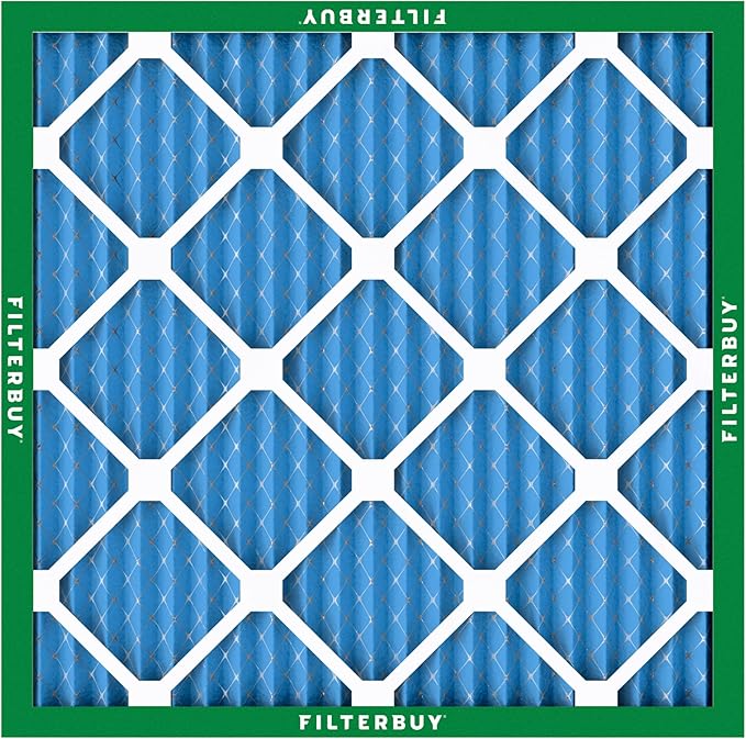 Filterbuy 14x14x1 Air Filter MERV 13 Optimal Smoke & Allergy Defense (12-Pack), Electrostatic Pleated HVAC AC Furnace Filters Replacement (Actual Size: 13.75 x 13.75 x 0.75)