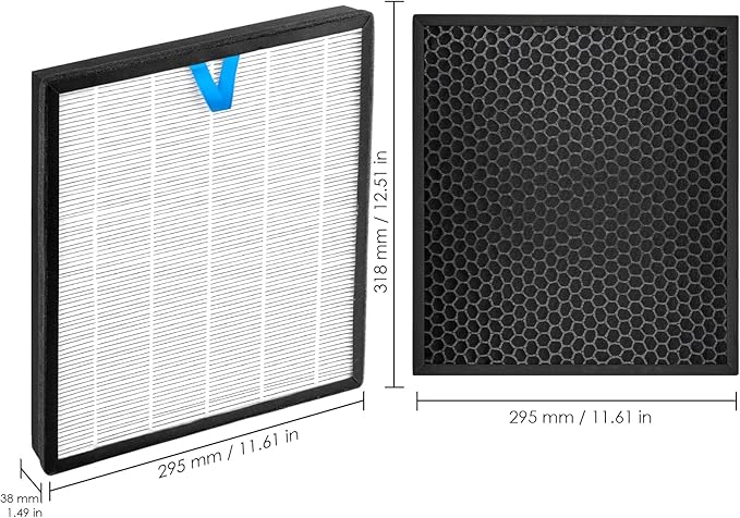2 Pack Vital 100S Replacement Filter Compatible with LEVOIT Vital 100S-P Air Purifier, LAP-V102S-KUS, LAP-V102S-WUS, H13 True HEPA Filter, 3-in-1 Activated Carbon Filters, Replace #Vital 100S-RF