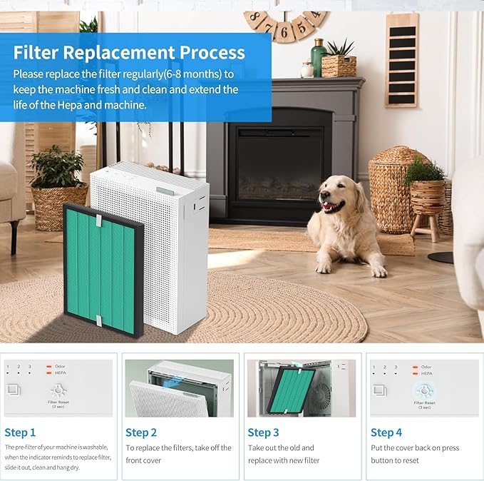 Airmega 150 Filter Replacement Compatible with Coway Airmega 150 (AP-1019C) & Airmega 160 Air Purifiers, Green True HEPA and Enhanced Activated Carbon Filter, Part#AP-1019C-FP Upgraded Version 2 Pack