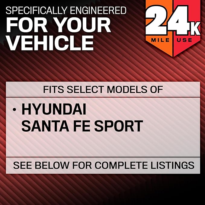K&N Engine Air Filter: Extended Life 24,000 Mile Replacement Air Filter: Compatible with 2017-2018 HYUNDAI SANTA FE SPORT L4-2.4L F/I, KNX-5075