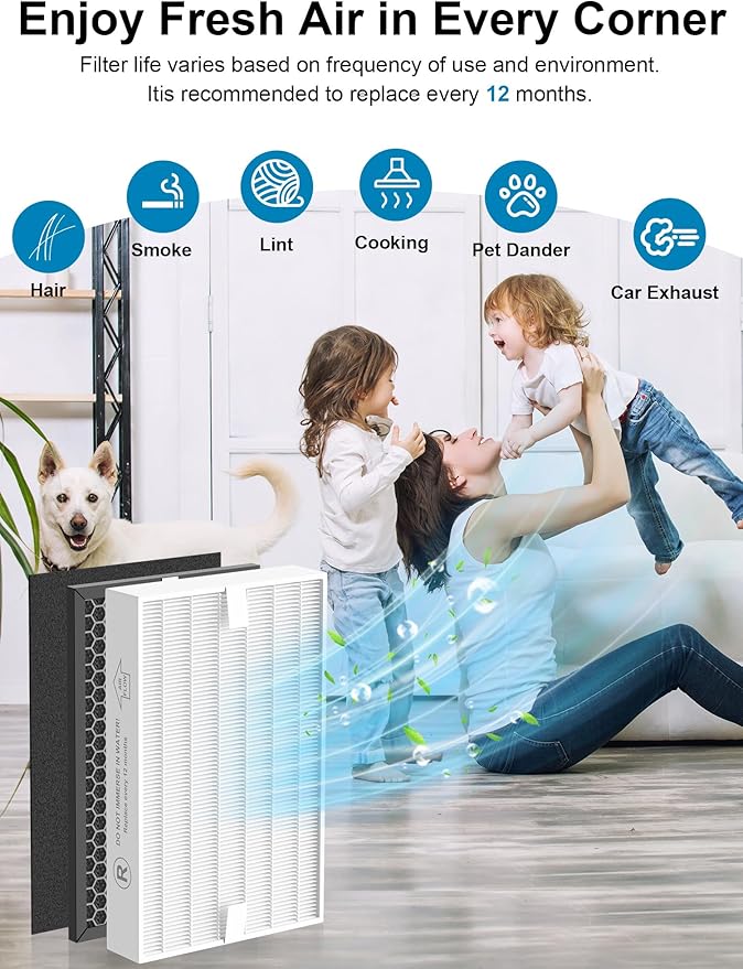 10-Pack HPA5100B Replacement Filter Compatible with Honeywell HPA5100, HPA5150, HPA3100 Air Purifiers, 2 Filter R + 4 Carbon Filter S + 4 Pre-Filters A, Part # HRF-R1 HRFSC1 HRF-ARVP100 HRF-A100