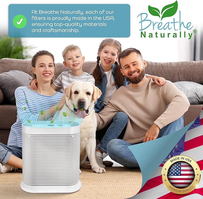 Breathe Naturally - Premium HPA200 HEPA Replacement Filters, Honeywell Replacement Filters, Carbon Prefilter - Ideal for Air Purification - Bundle(2 HEPA Replacement Filter, 4 Carbon Filter)
