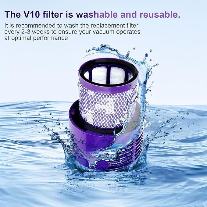 7.79in Large Bin Replacement and Filter for Dyson V10 SV12 Animal and Absolute Models, Large Bin No.969509-01 and Filter Part No. 969082-01 for Absolute/Animal/Animal Extar/Total Clean
