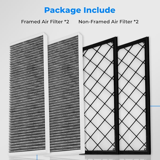Model Y Air Filter Compatible With Tesla Y 2020 2021 2022 2023 2024 2025 2026,Activated Carbon Air Intake Filter Replace# 1658376-00-A/1658375-00-A (Not Fit for Tesla Model Y Long Range RWD 2021)