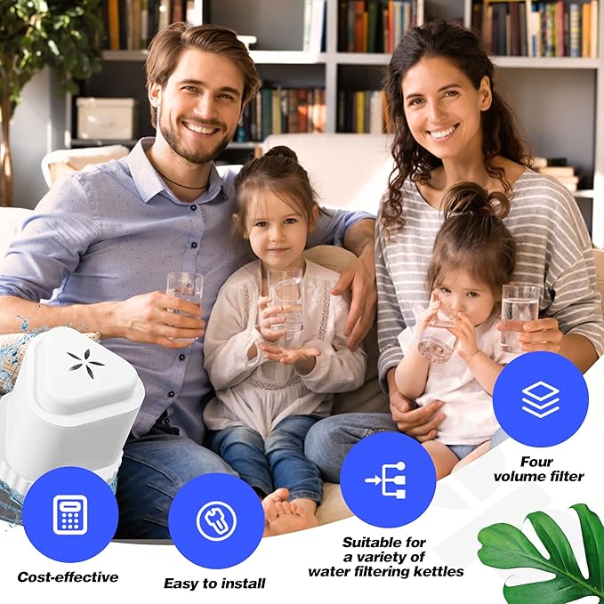 2Pack Replacement Filter for EPIC Water Filter Pitcher, Water Filter Pitcher Compatible with Aquagear Seychelle, BPA Free. Removes Fluoride, Chlorine, Lead, Odors