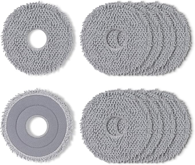 VIEWALL 8 Pack Mop Cloths for Roborock Qrevo QV 35A/35S/S5V/Q Revo S/Pro/Master/Plus/Curv/S5X/Edge/S5A/QX Revo/Saros 10R/20 Series Vacuum Cleaner, Microfiber Washable Mop Pad Replacement Accessories