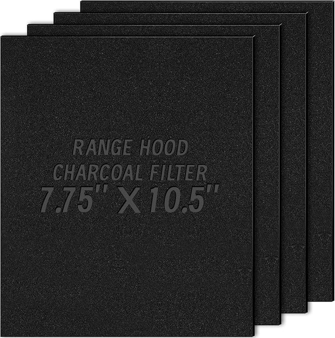 Range Hood Charcoal Filter 7.75" x 10.5" - Fits Broan and Nutone BP58 43000 Series Range Hoods Filter Replacement Insert Carbon Filter for Eliminates Cooking Odors (4-Pack)