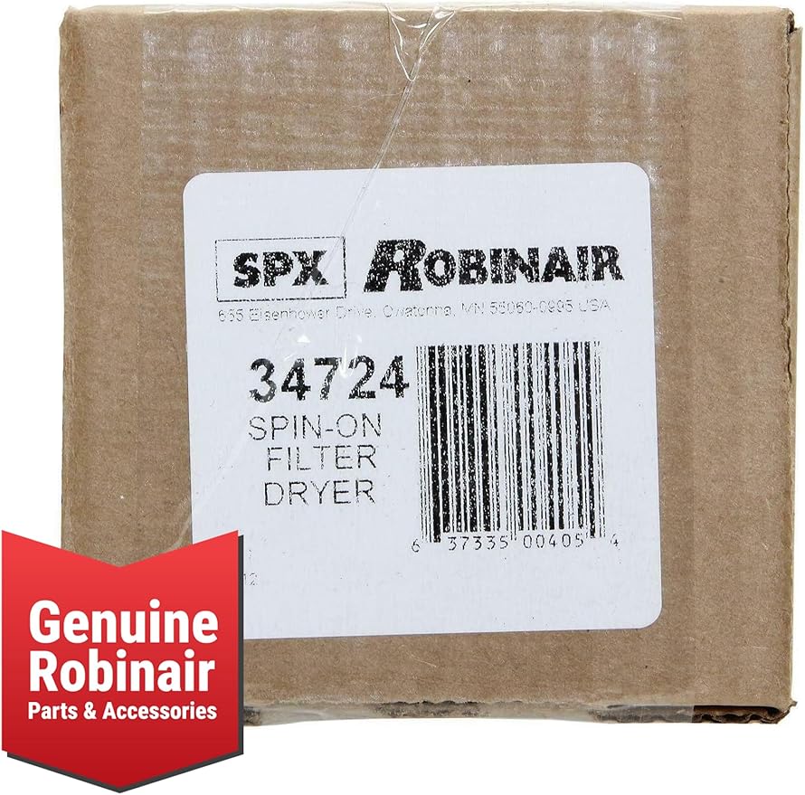 Robinair 34724 A/C Recycling Filter-Drier Spin-On Filter, Black