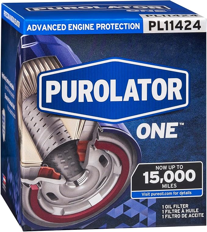 Purolator PL11424 PurolatorONE Advanced Engine Protection Spin-On Oil Filter Compatible With Chevrolet Silverado 1500, Trailblazer, Blazer, Colorado, GMC Sierra 1500, Buick Encore GX and Envision