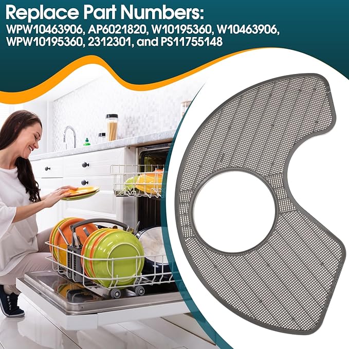 WPW10463906 Dishwasher Screen Filter for Whirlpool for Kenmore for KitchenAid for Amana for May-tag Dishwashers Replace WPW10195360 2312301 PS11755148 AP6021820 W10195360