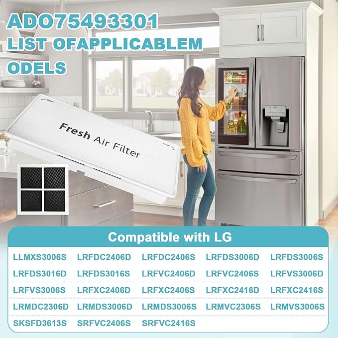 ADQ75493301 Replacement for LG Refrigerator air filter cover, LT120F fresh air filter cover Replacement Models LRMVS3006S LRMDS3006S LRMVC2306S LRMDC2306D LRFVC2406S LRFDS3016S SRFVC2416S
