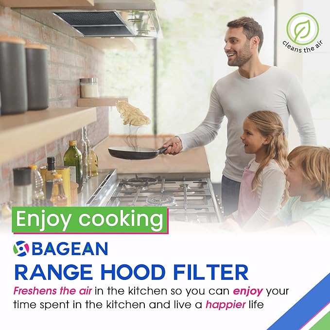 Bagean Stove Hood Vent Filter 8.50" x 11.25" LL62F Charcoal Grease Combo - Fits Ductless Broan Range Hood Filter Replacement - Metal Screen Filters Grease and Carbon Freshen Kitchen Stove Air (1-Pk)