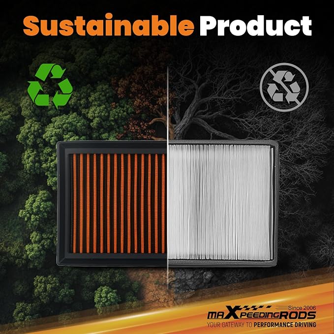 maXpeedingrods MX-3080 High-Flow Engine Air Filter Washable & Reusable, Requires No Oil for Toyota Camry, C-HR, Corolla, RAV4, Highlander; for Lexus NX350h, UX200, NX450h, RX350h; for Fiat 500X, Tipo
